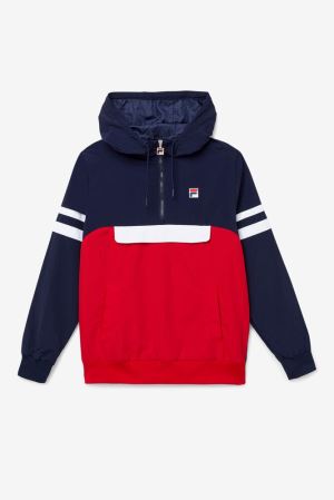 FILA Macker 3 Wind Jackets Navy / Red / White,Mens Clothing | CA.NRMYZP630